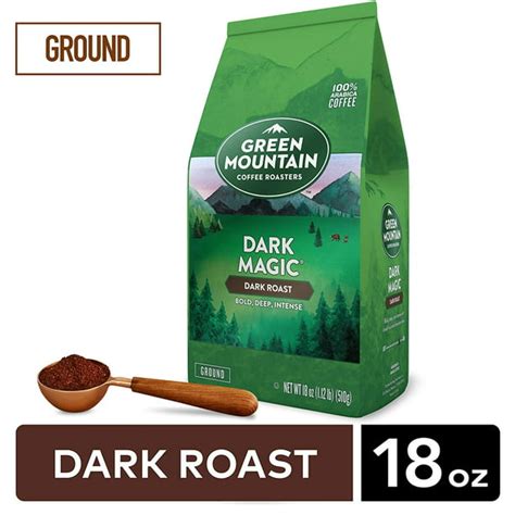 Ground decaf coffee from dark magic